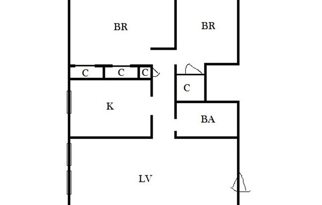 2 beds, 1 bath, 1,000 sqft, $1,339, Unit 2520 103