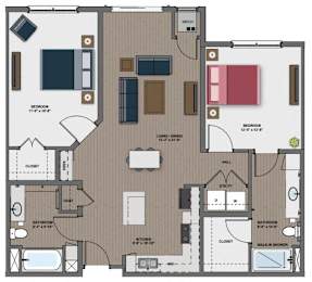 2 beds, 2 baths, 1,175 sqft, $2,325