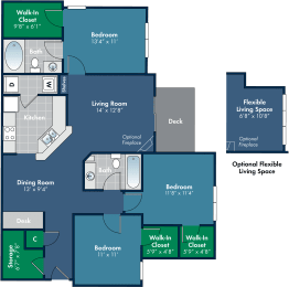 3 beds, 2 baths, 1,306 sqft, $1,602