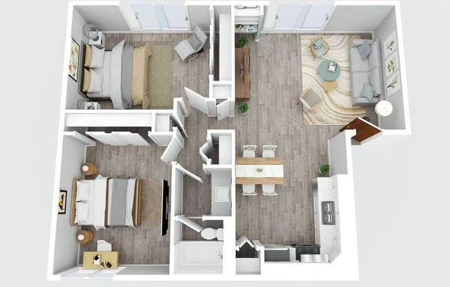 2 beds, 1 bath, 975 sqft, $1,299, Unit 5010 - 201