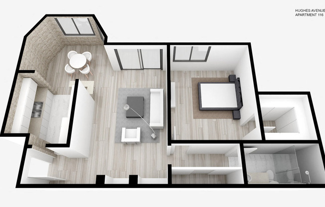 1 bed, 1 bath, 800 sqft, $3,595