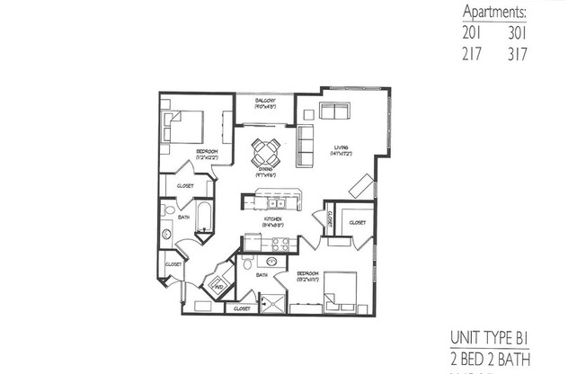 2 beds, 2 baths, 1,165 sqft, $1,999, Unit 201