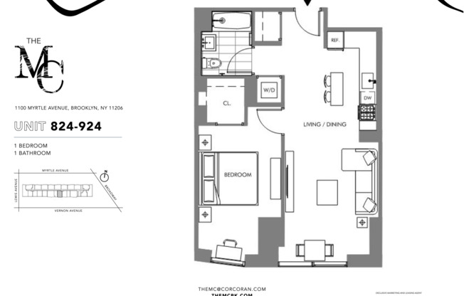 1 bed, 1 bath, $3,514, Unit 924