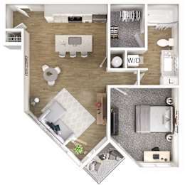 1 bed, 1 bath, 711 sqft, $1,650