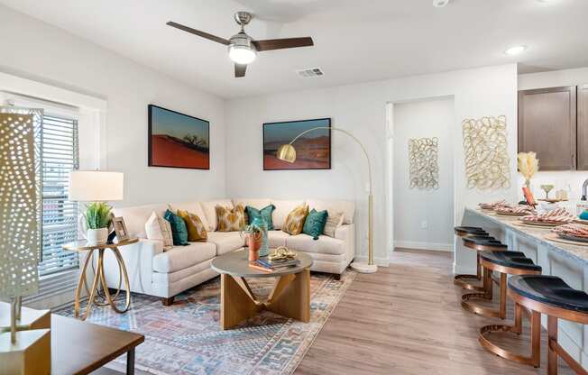 example living room area of an apartment at ironridge