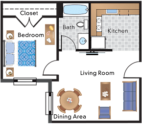 1 bed, 1 bath, 513 sqft, $1,899
