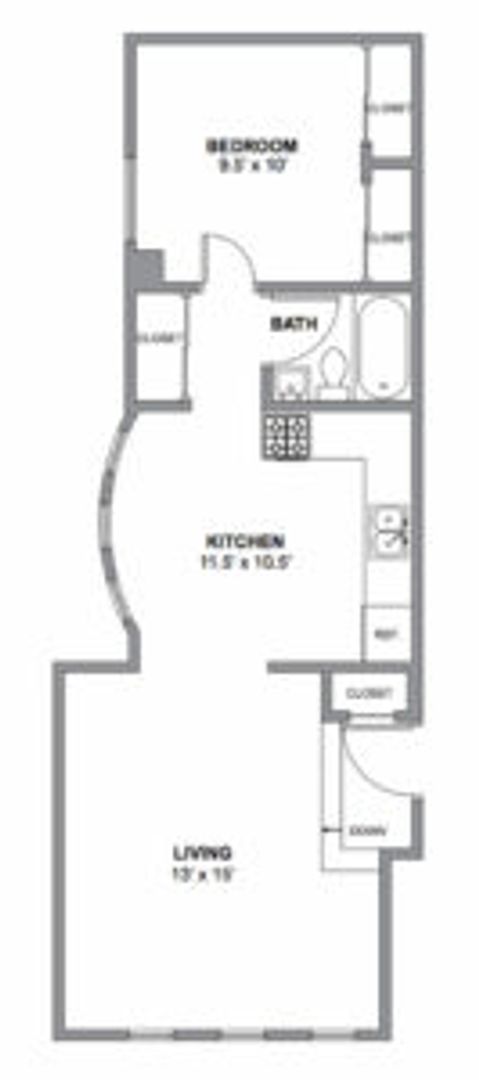 1 bed, 1 bath, 650 sqft, $1,547, Unit 109