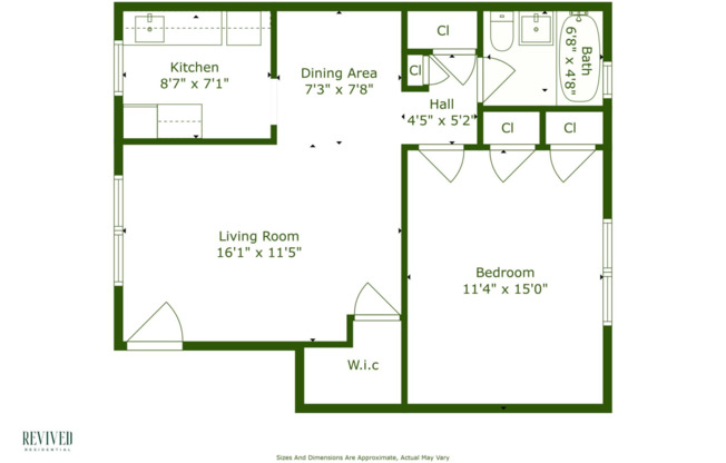 1 bed, 1 bath, 726 sqft, $2,200, Unit A