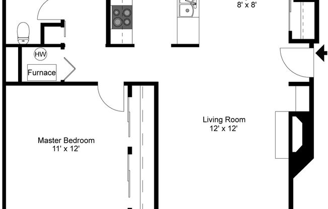 1 bed, 1 bath, 670 sqft, $1,600, Unit 10-308