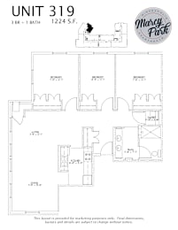 3 beds, 1 bath, 1,224 sqft, $2,224