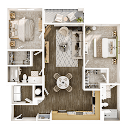 2 beds, 2 baths, 1,113 sqft, $1,663