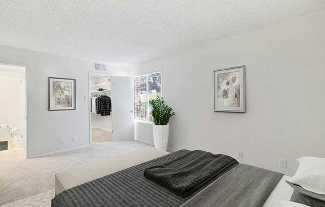 Bedroom with a walk-in closet at Vistas of Annandale, Virginia
