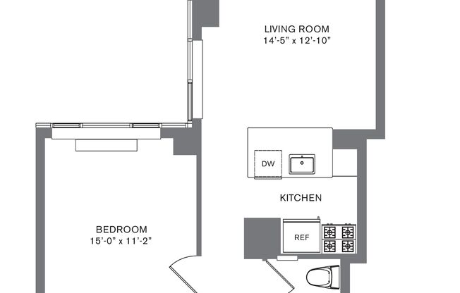 1 bed, 1 bath, 630 sqft, $6,656, Unit 1612