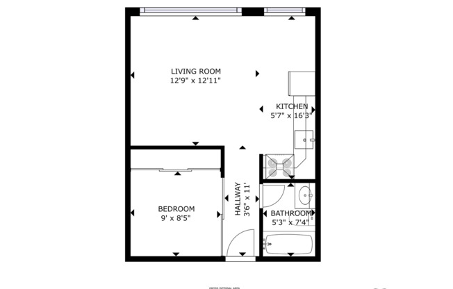 1 bed, 1 bath, 475 sqft, $1,495, Unit 303