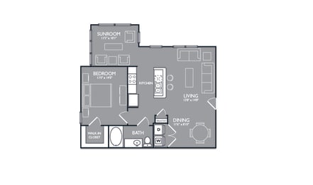 1 bed, 1 bath, 876 sqft, $1,369