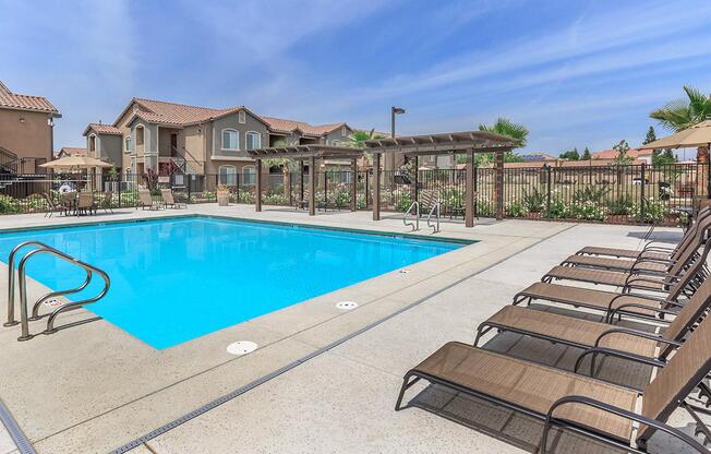 This is the shimmering swimming pool at Boulder Creek