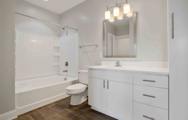 bathroom with white vanity