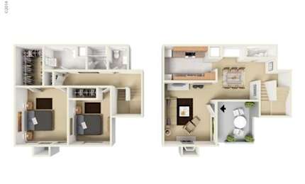 2 beds, 1.5 baths, 1,200 sqft, $1,382