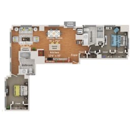 2 beds, 2 baths, 1,195 sqft, $3,130