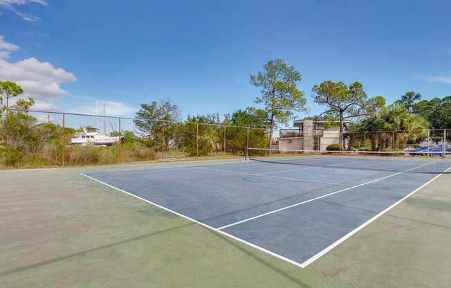 Tennis Court at River Crossing Apartments, Georgia, 31404