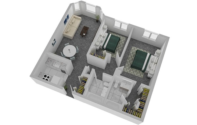 2 beds, 2 baths, 904 sqft, $2,839