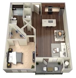 1 bed, 1 bath, 646 sqft, $1,295