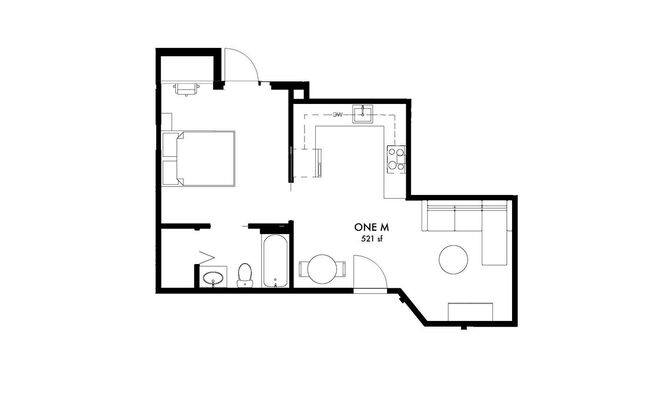 1 bed, 1 bath, 521 sqft, $1,449, Unit 13