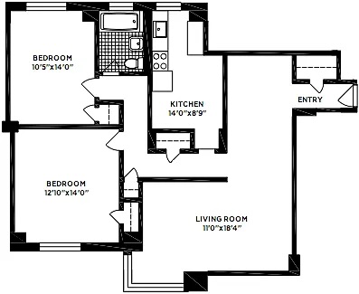 2 beds, 1 bath, $4,950, Unit F505