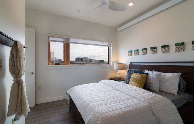 bedroom with large window