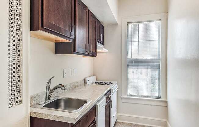 Partially renovated kitchen at Highview and Castle Manor, Washington, 20009