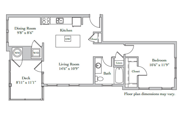 1 bed, 1 bath, 766 sqft, $2,250, Unit 3-303