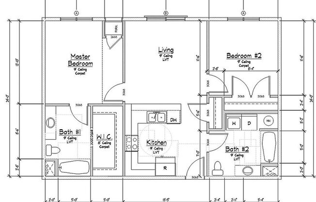 2 beds, 2 baths, 1,050 sqft, $1,695