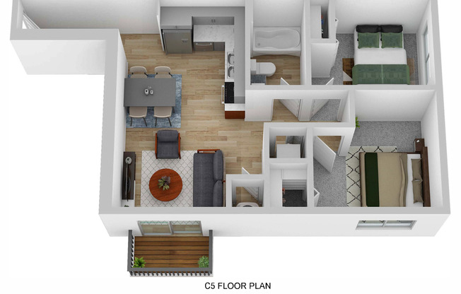 2 beds, 1 bath, 715 sqft, $1,715, Unit 305