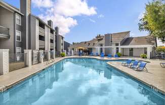 our apartments have a resort style pool with lounge chairs