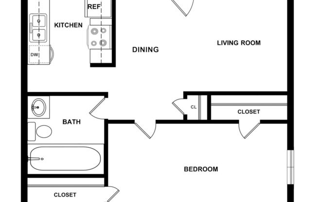 1 bed, 1 bath, 650 sqft, $875