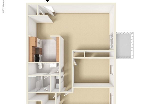 2 beds, 2 baths, 1,076 sqft, $1,550