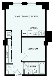 1 bed, 1 bath, 500 sqft, $1,870