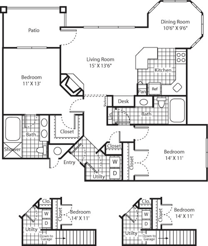 2 beds, 2 baths, 1,196 sqft, $3,047, Unit 728