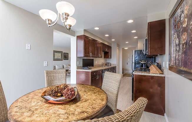 Dining room and kitchen