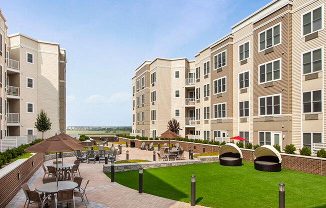 Multiple Landscaped Courtyards at The Monarch, New Jersey, 07073