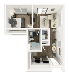 1 bed, 1 bath, 676 sqft, $1,099