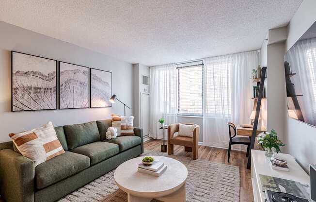Living spaces flooded with natural light at 15 Bank Apartments in White Plains, NY 10606