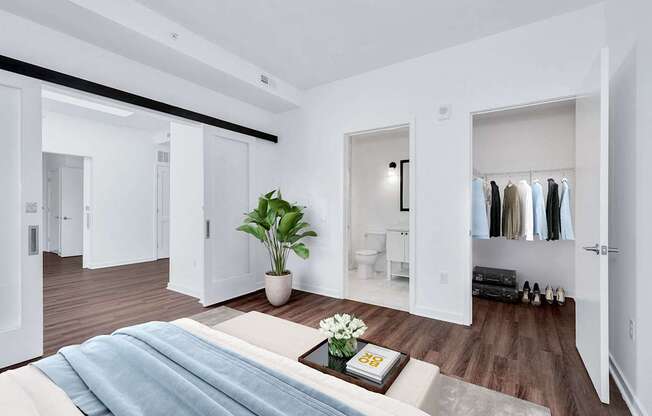 Bedroom with bed and lamp at The Glover House, Washington, DC, 20007