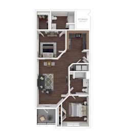 2 beds, 2 baths, 1,000 sqft, $1,224