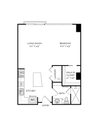 1 bed, 1 bath, 677 sqft, $1,530