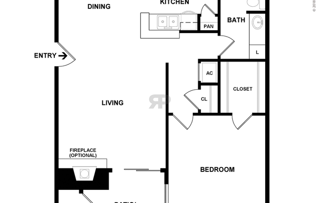 1 bed, 1 bath, 703 sqft, $814