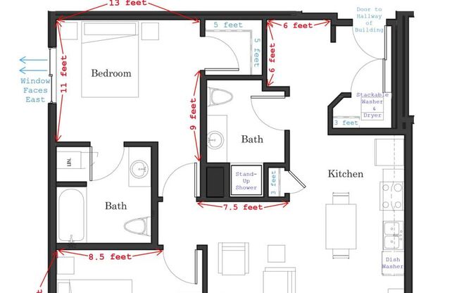 2 beds, 1.5 baths, 980 sqft, $2,025, Unit 626