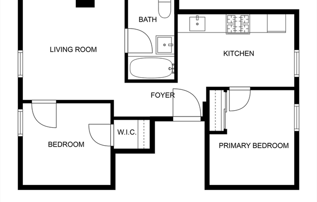 1 bed, 1 bath, 495 sqft, $2,400, Unit 3