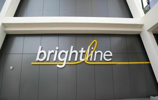 The Brightline train stops right across the street