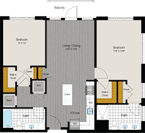 2 beds, 2 baths, 1,027 sqft, $2,731